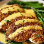 Crispy Pretzel Crusted Chicken with Cheddar Mustard Sauce