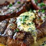 Garlic Butter Steak With Parmesan Cream Sauce