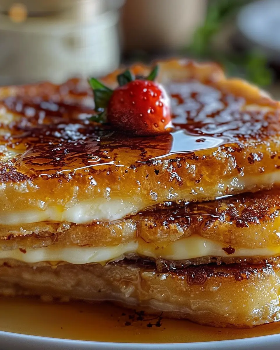 Crème Brûlée French Toast: Indulgent Morning Delight with Turkey Bacon