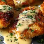 Parmesan Crusted Chicken with Creamy Garlic Sauce