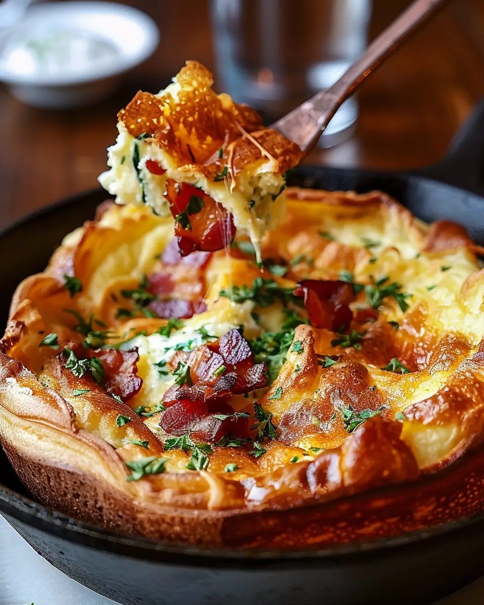 Savory Cheddar Turkey Bacon Dutch Baby: The Best Comfort Food