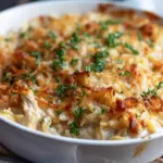 French Onion Chicken Orzo Casserole