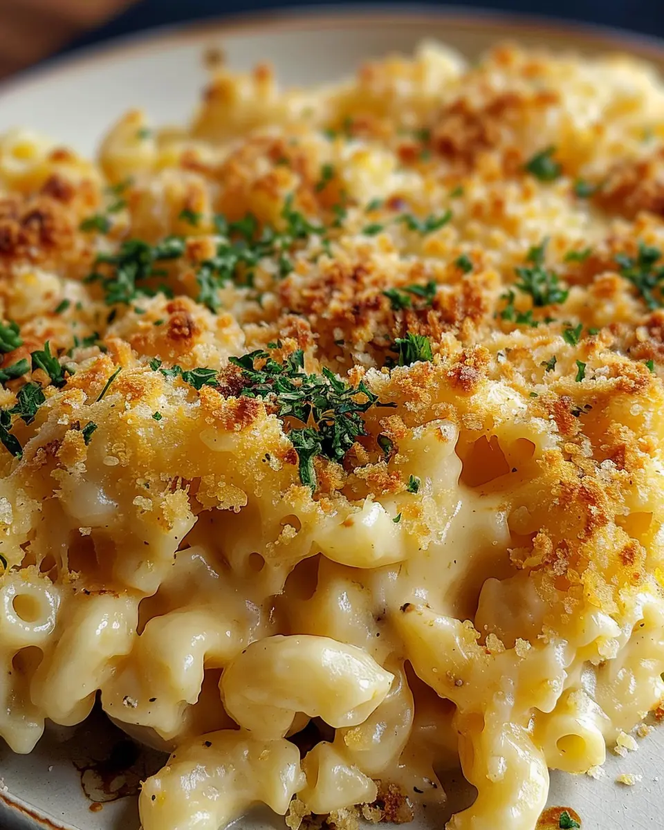 Classic Baked Mac and Cheese: Indulgent Comfort Food with Turkey Bacon and Chicken Ham