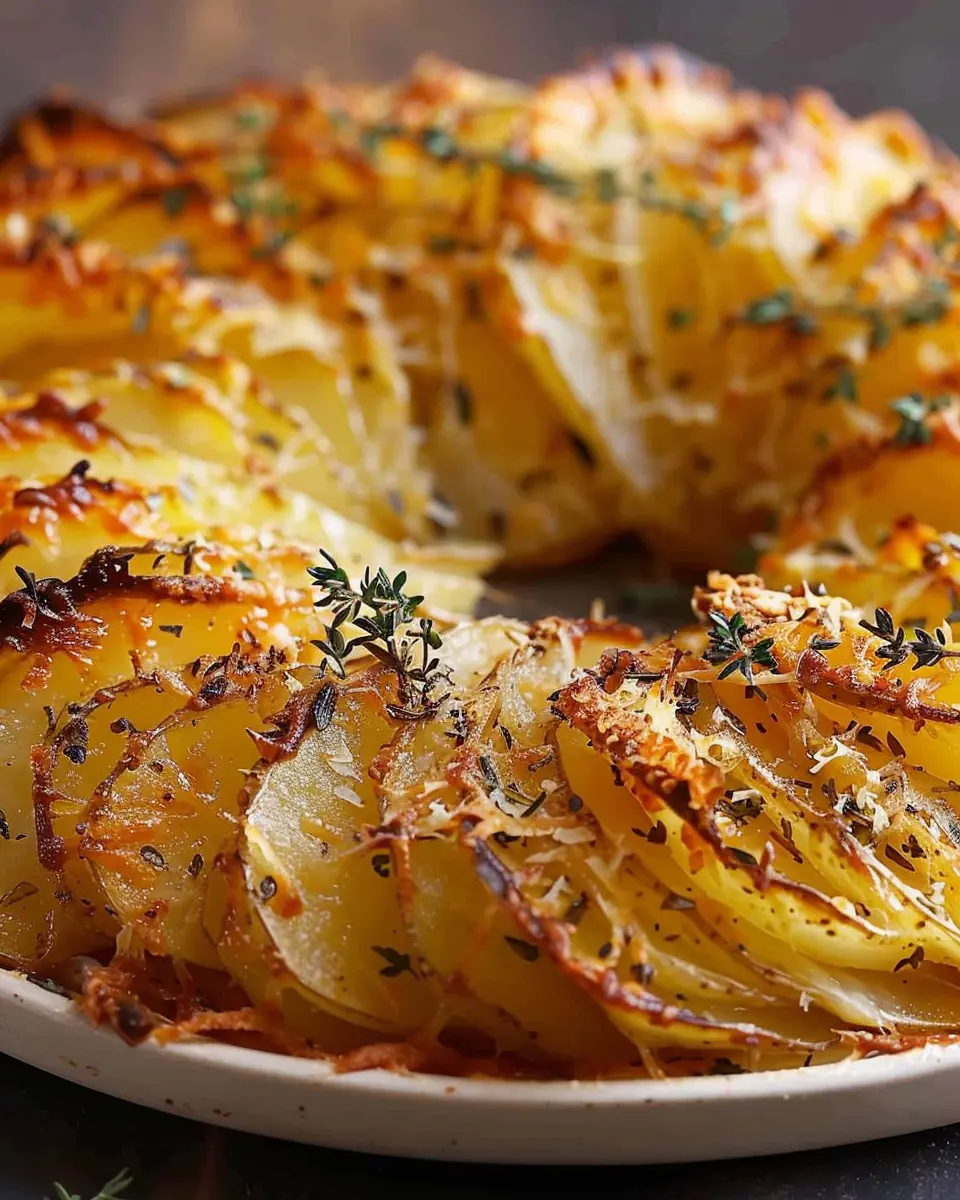 Potato Gratin Wreath: Indulgent Layers of Parmesan & Thyme
