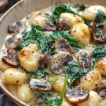 Creamy Spinach Mushroom Gnocchi