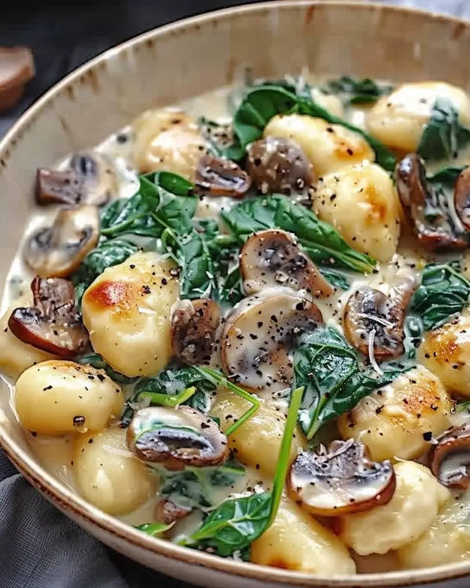 Creamy Spinach Mushroom Gnocchi: Easy Comfort Food Delight