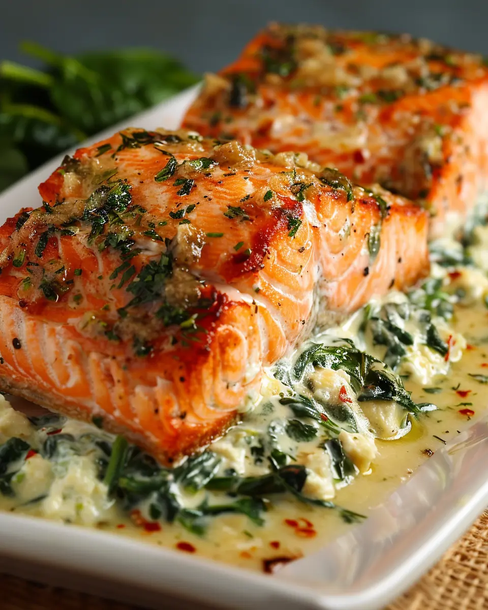 Stuffed Salmon with Cream Cheese: Easy Spinach & Turkey Bacon Delight