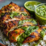 Peruvian Chicken And Rice with Green Sauce