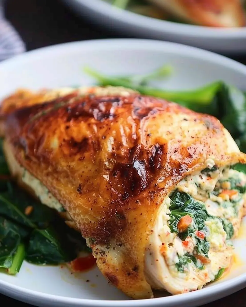Spinach Stuffed Chicken with Turkey Bacon: Easy and Delicious