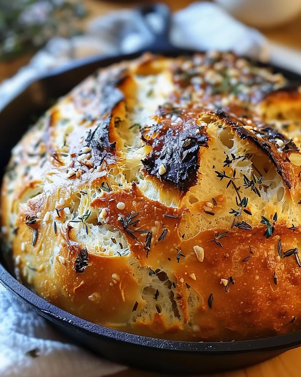 Garlic Herb Dutch Oven Bread: The Easy Homemade Delight