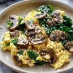 10-Minute Mushroom Spinach Scrambled Eggs (High-Protein)