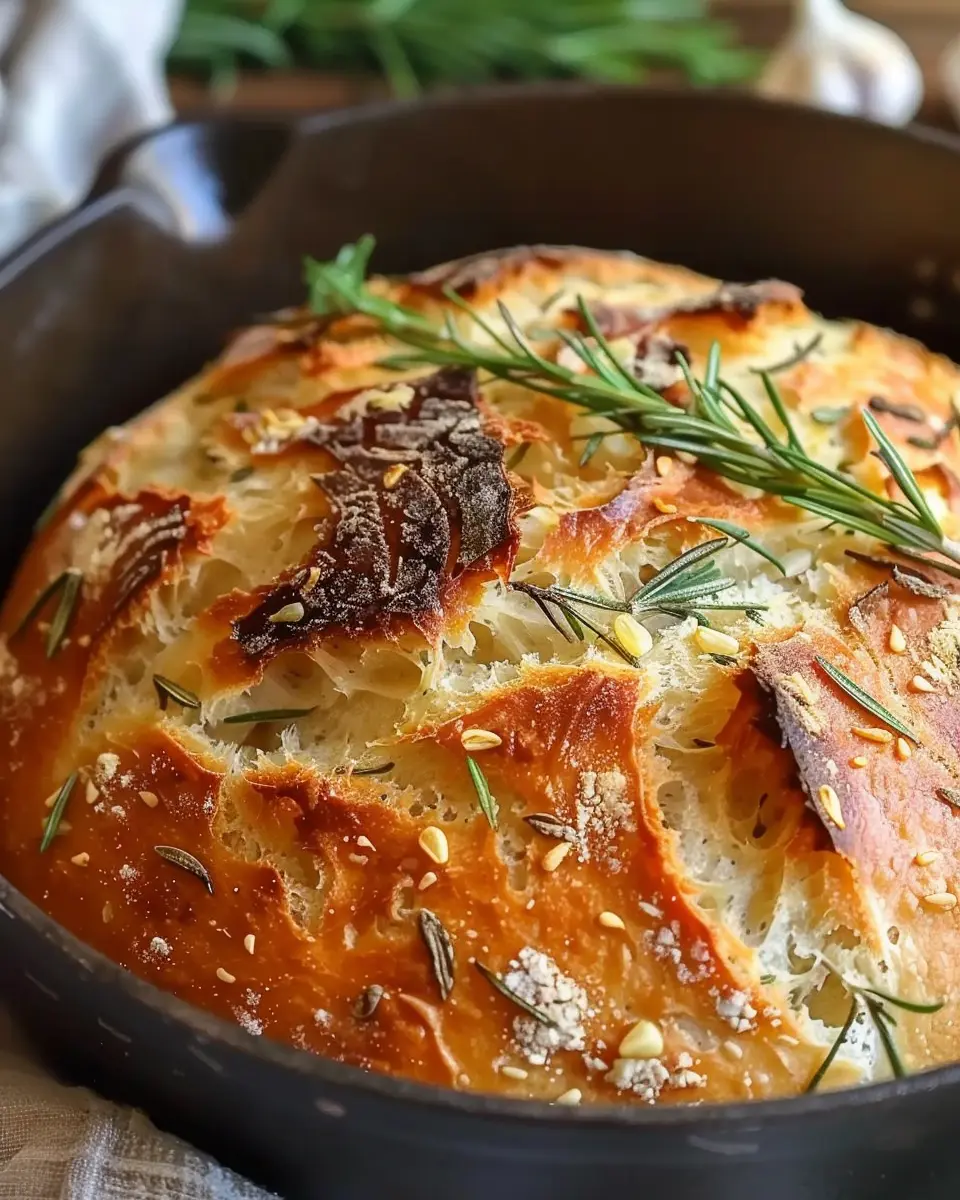Dutch Oven Garlic Rosemary Bread: The Best Homemade Delight