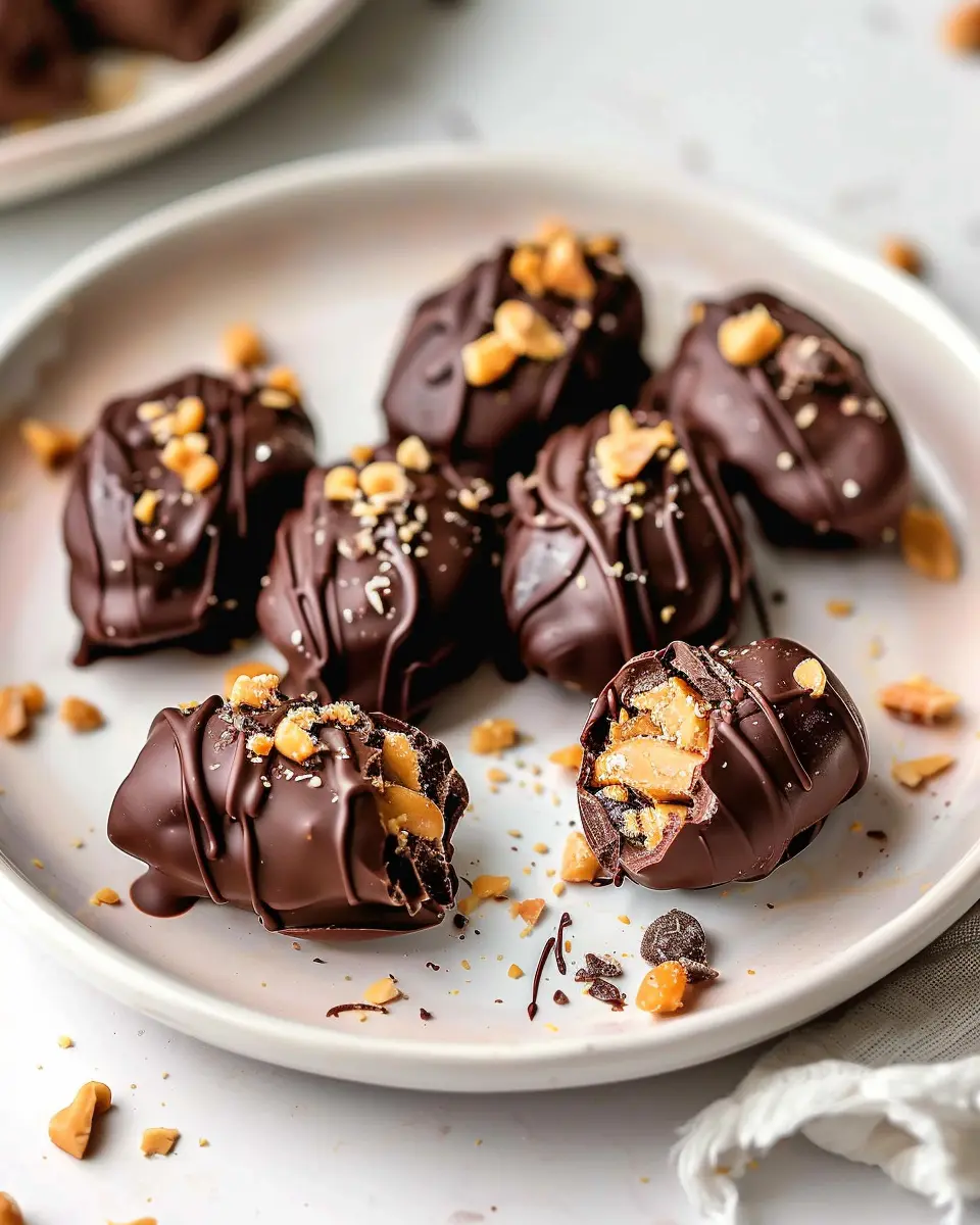 Chocolate Covered Dates Stuffed with Peanut Butter Bliss