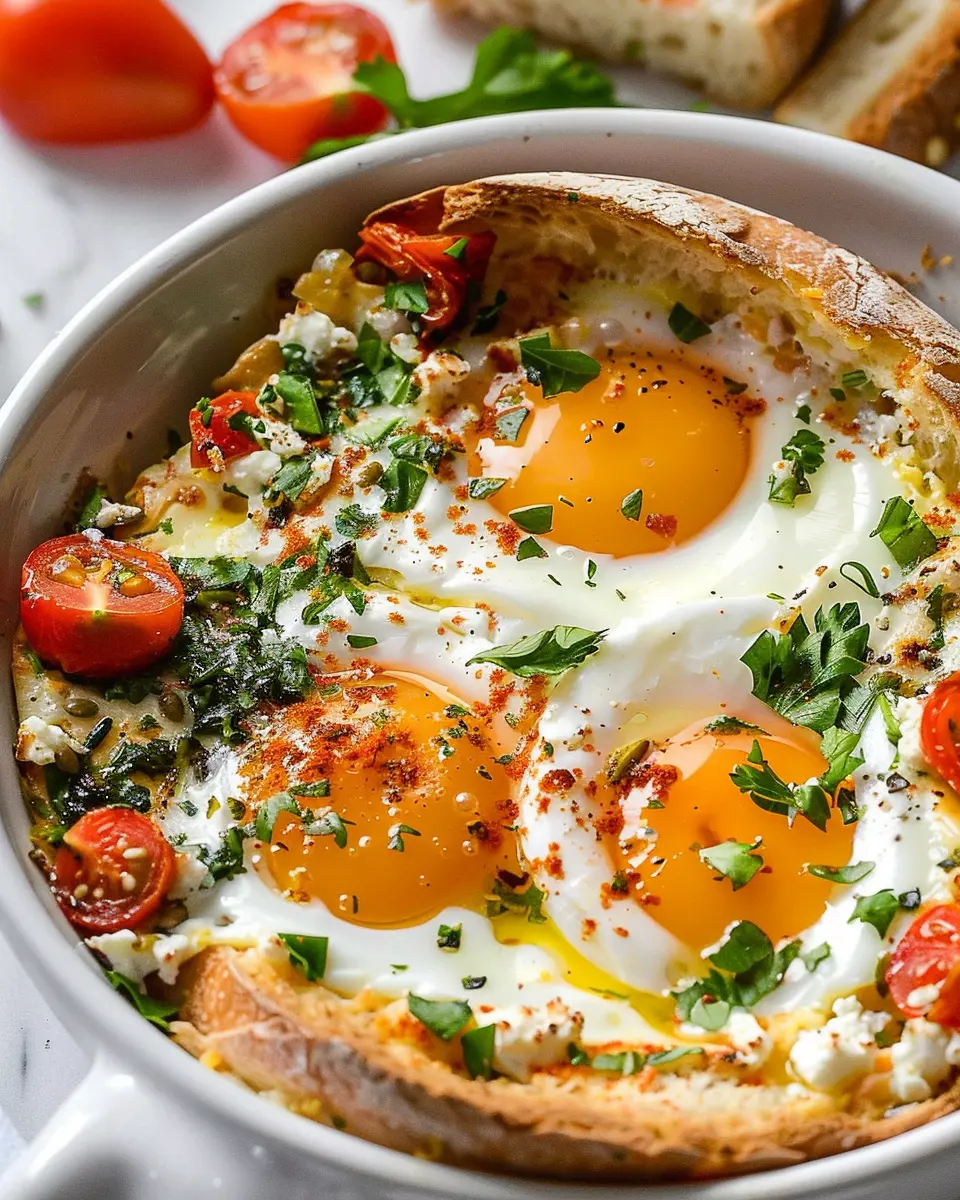 Baked Feta Eggs Recipe: Easy Brunch with Turkey Bacon Delight