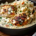 Easy Creamy Smothered Chicken And Rice Dinner Recipe