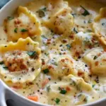 Creamy Tuscan Ravioli Soup